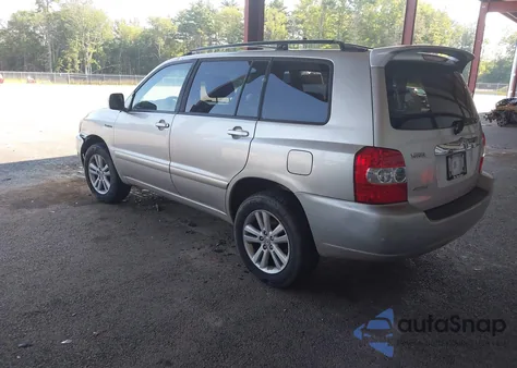 2006 Toyota Highlander Hybrid Limited V6 z USA, uszkodzony, nr VIN JTEEW21A760001643